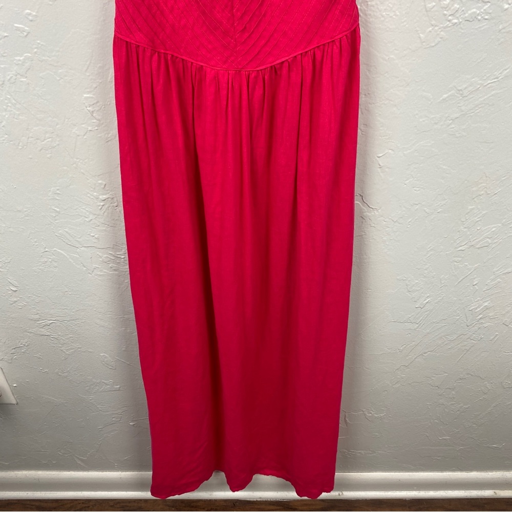 Free People romantic Santorini pink Linen blend Maxi Dress, fits like XS - Picture 7 of 12